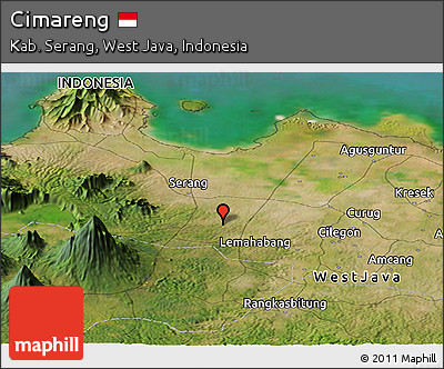 Satellite Panoramic Map of Cimareng