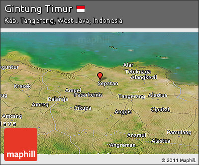 Satellite Panoramic Map of Gintung Timur