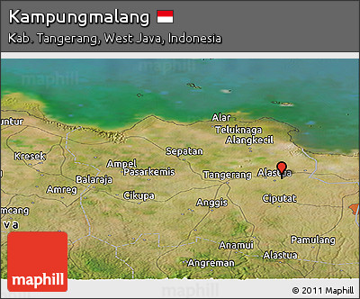 Satellite Panoramic Map of Kampungmalang