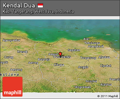 Satellite Panoramic Map of Kendal Dua