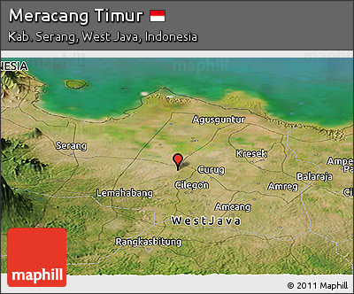 Satellite Panoramic Map of Meracang Timur