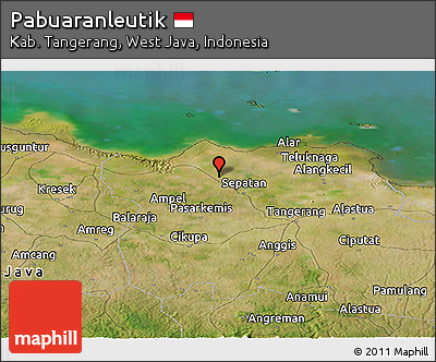 Satellite Panoramic Map of Pabuaranleutik