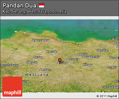 Satellite Panoramic Map of Pandan Dua