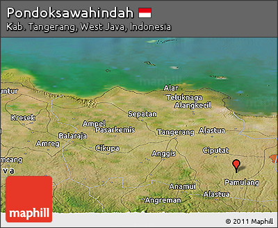 Satellite Panoramic Map of Pondoksawahindah