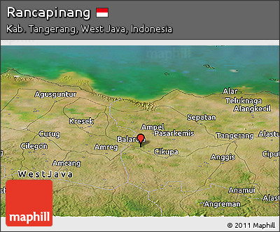 Satellite Panoramic Map of Rancapinang