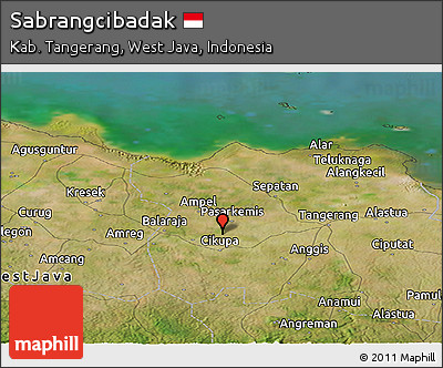 Satellite Panoramic Map of Sabrangcibadak
