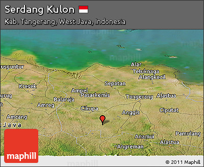 Satellite Panoramic Map of Serdang Kulon