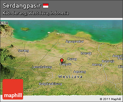 Satellite Panoramic Map of Serdangpasir
