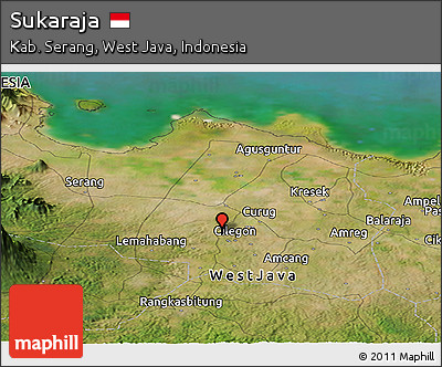 Satellite Panoramic Map of Sukaraja