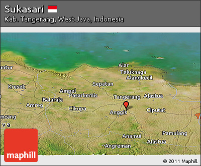 Satellite Panoramic Map of Sukasari