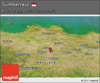Satellite Panoramic Map of Sumberrejo