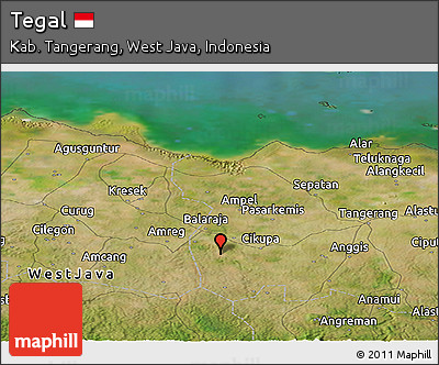 Satellite Panoramic Map of Tegal