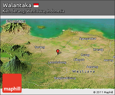 Satellite Panoramic Map of Walantaka