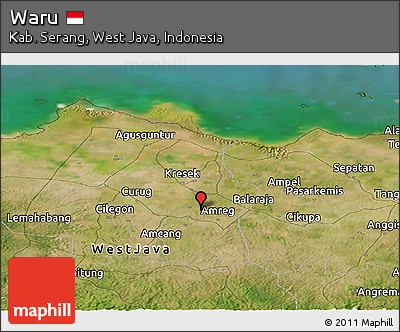 Satellite Panoramic Map of Waru