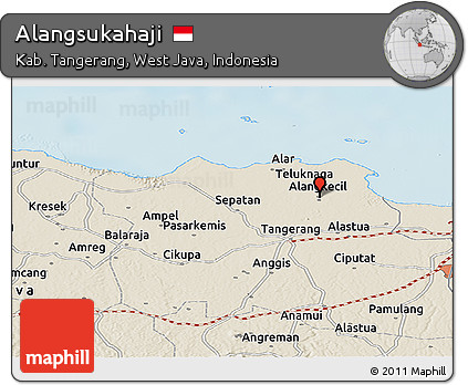 Shaded Relief Panoramic Map of Alangsukahaji