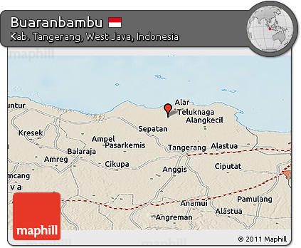 Shaded Relief Panoramic Map of Buaranbambu
