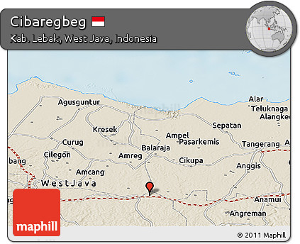 Shaded Relief Panoramic Map of Cibaregbeg