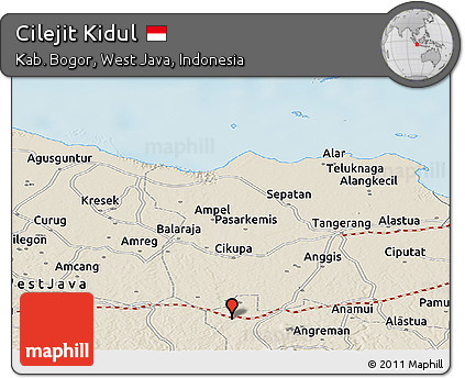 Shaded Relief Panoramic Map of Cilejit Kidul