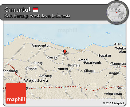 Shaded Relief Panoramic Map of Cimentul