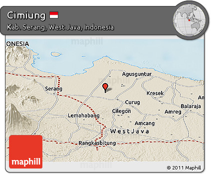 Shaded Relief Panoramic Map of Cimiung