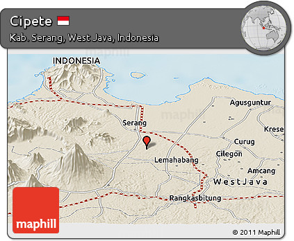 Shaded Relief Panoramic Map of Cipete
