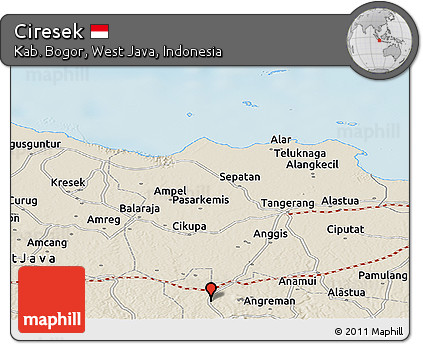 Shaded Relief Panoramic Map of Ciresek