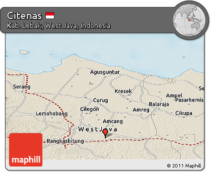 Shaded Relief Panoramic Map of Citenas