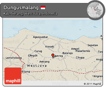 Shaded Relief Panoramic Map of Dungusmalang