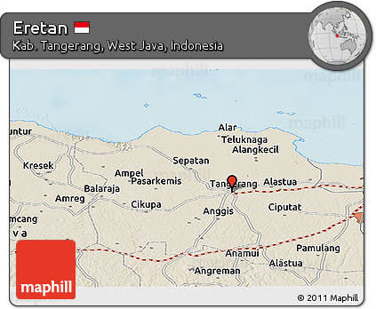 Shaded Relief Panoramic Map of Eretan