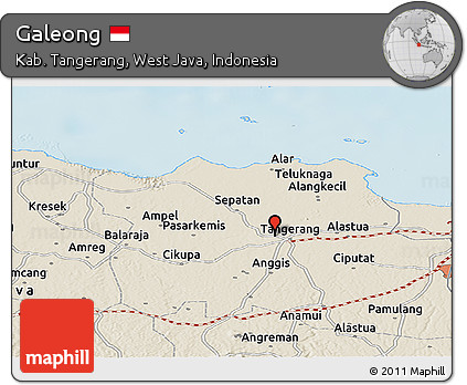 Shaded Relief Panoramic Map of Galeong