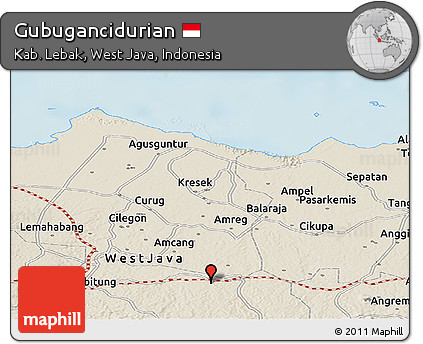 Shaded Relief Panoramic Map of Gubugancidurian