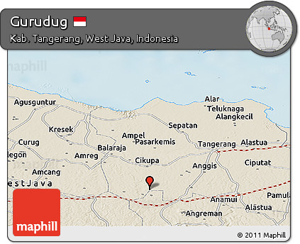 Shaded Relief Panoramic Map of Gurudug