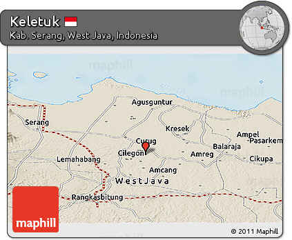 Shaded Relief Panoramic Map of Keletuk