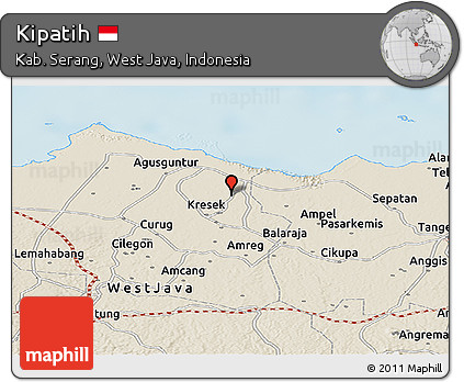 Shaded Relief Panoramic Map of Kipatih