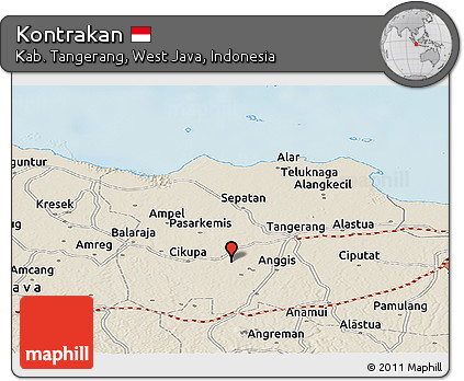 Shaded Relief Panoramic Map of Kontrakan