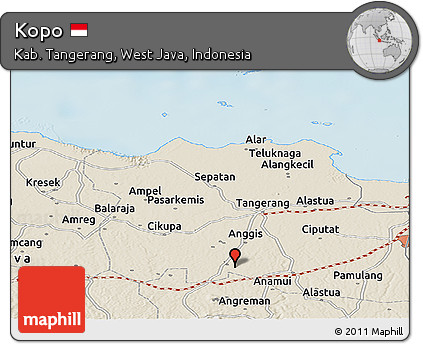 Shaded Relief Panoramic Map of Kopo