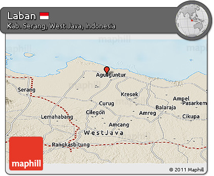 Shaded Relief Panoramic Map of Laban