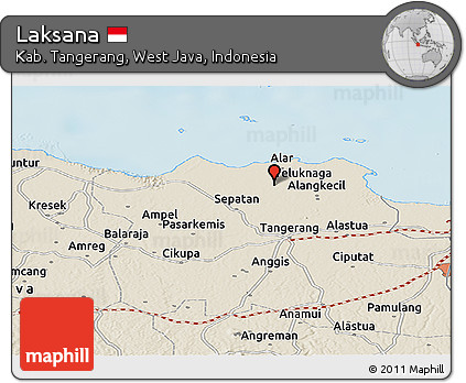 Shaded Relief Panoramic Map of Laksana