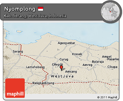 Shaded Relief Panoramic Map of Nyomplong