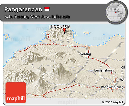 Shaded Relief Panoramic Map of Pangarengan