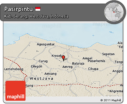 Shaded Relief Panoramic Map of Pasirpintu