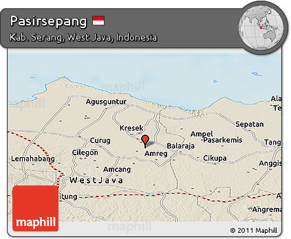 Shaded Relief Panoramic Map of Pasirsepang