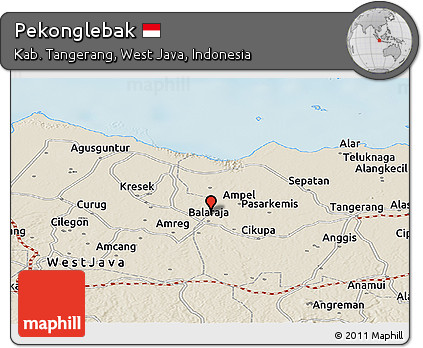 Shaded Relief Panoramic Map of Pekonglebak