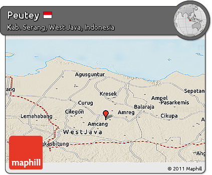 Shaded Relief Panoramic Map of Peutey