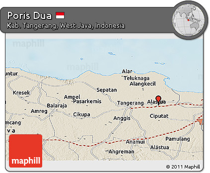 Shaded Relief Panoramic Map of Poris Dua