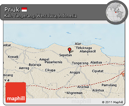 Shaded Relief Panoramic Map of Priuk
