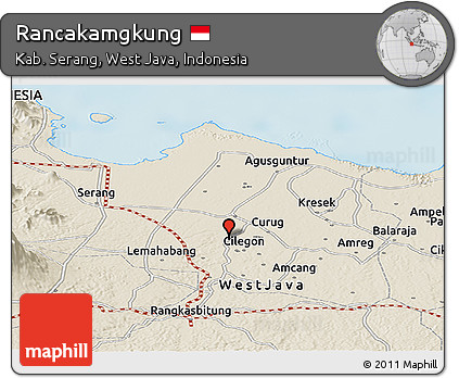Shaded Relief Panoramic Map of Rancakamgkung