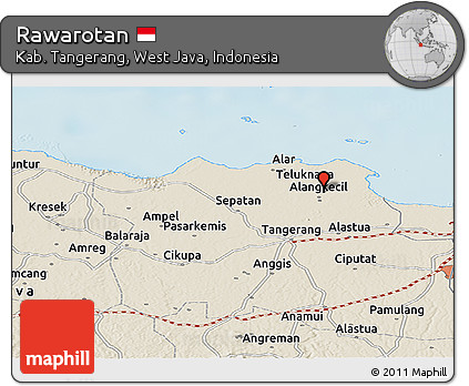 Shaded Relief Panoramic Map of Rawarotan