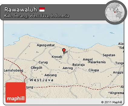 Shaded Relief Panoramic Map of Rawawaluh