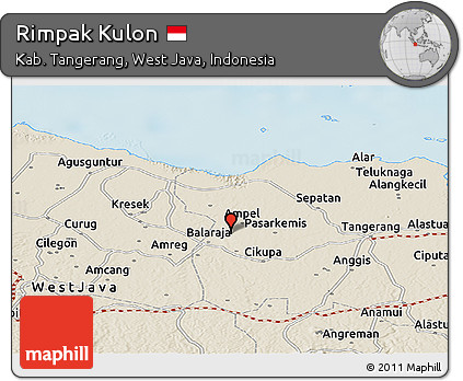 Shaded Relief Panoramic Map of Rimpak Kulon